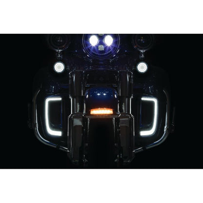 Kuryakyn Tracer L.E.D. Front Turn Signal Insert, White/Amber Light, Smoke Lens 1157