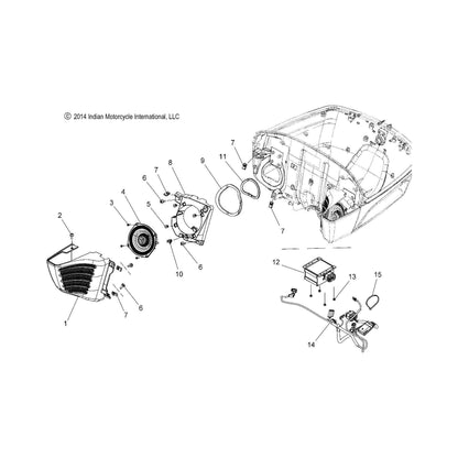 Indian Motorcycle Trunk Speaker Seal, Small, Genuine OEM Part 5522104, Qty 1