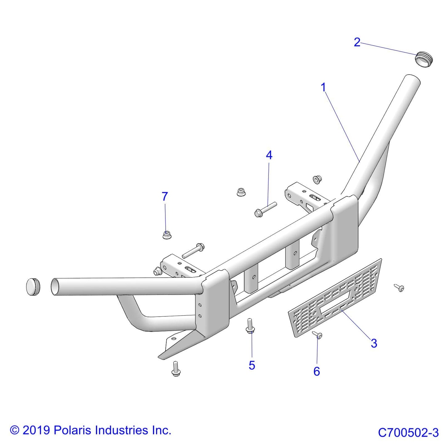 Polaris Off Road Front Bumper Weld, Matte Black, Genuine OEM Part 1018353-458, Qty 1