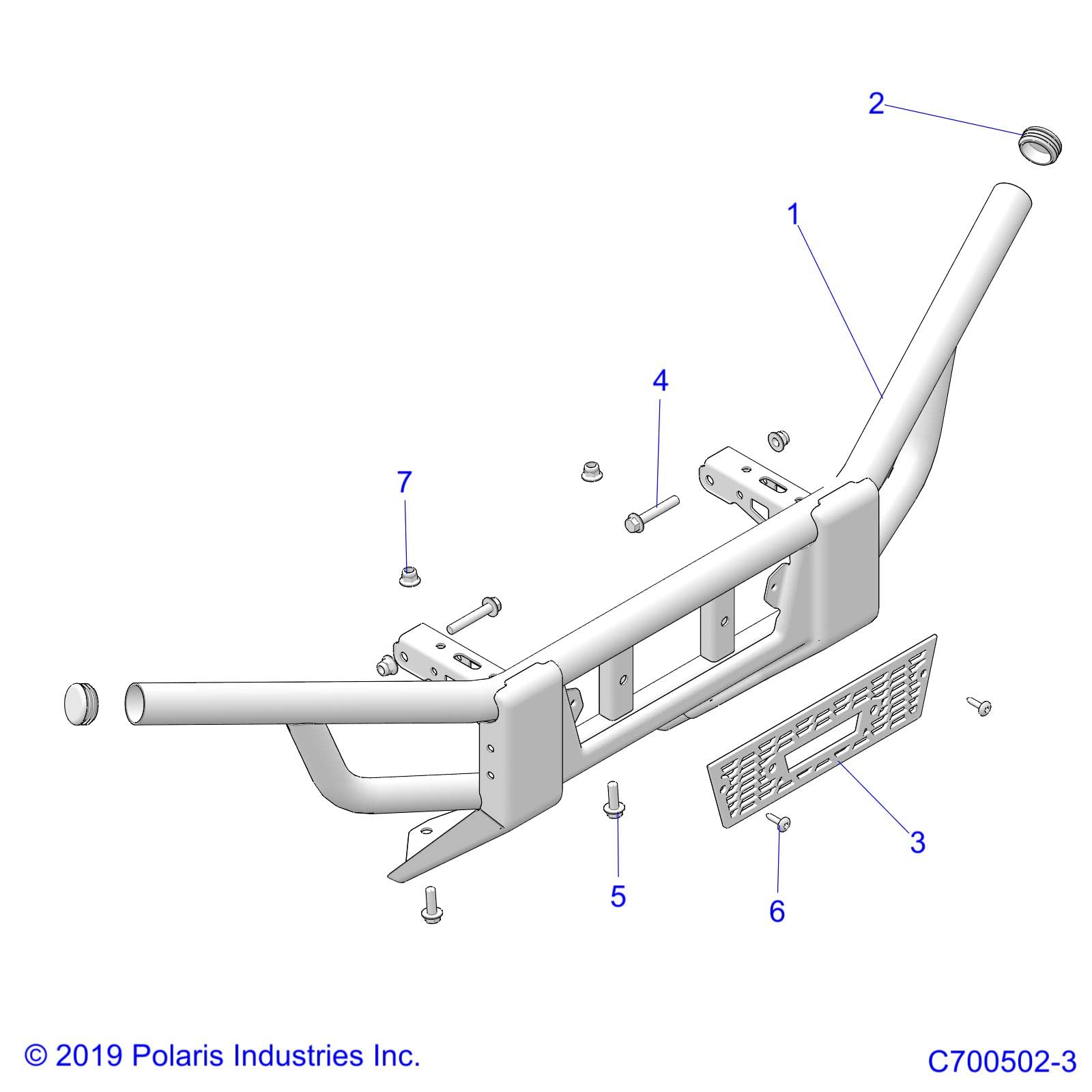 Polaris Off Road Front Bumper Weld, Matte Black, Genuine OEM Part 1018353-458, Qty 1