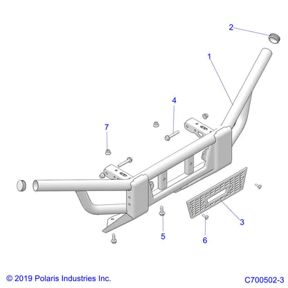 Polaris Off Road Front Bumper Weld, Matte Black, Genuine OEM Part 1018353-458, Qty 1