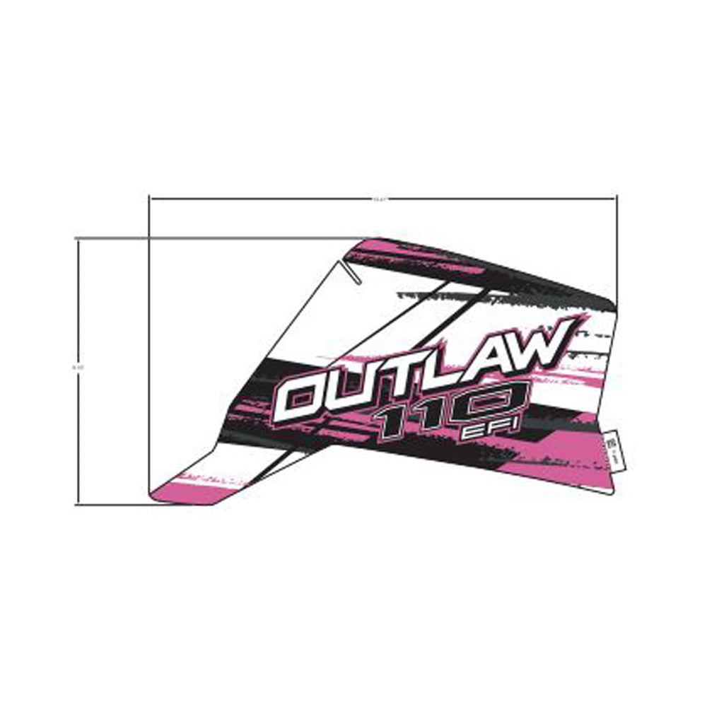 Polaris ATV Side Decal, Outlaw 110, Pink, Right, Genuine OEM Part 7184934, Qty 1