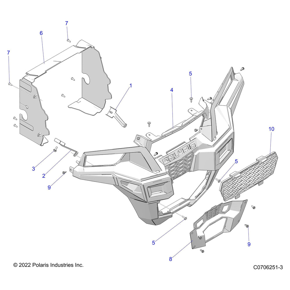 
                      
                        Polaris Ranger Front Upper Fascia, Gloss Black, Genuine OEM Part 5452177-070, Qty 1
                      
                    