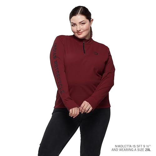 
                      
                        Indian Motorcycle Women's Sleeve Print Athlete Quarter Zip, Port - XL - 283343009
                      
                    