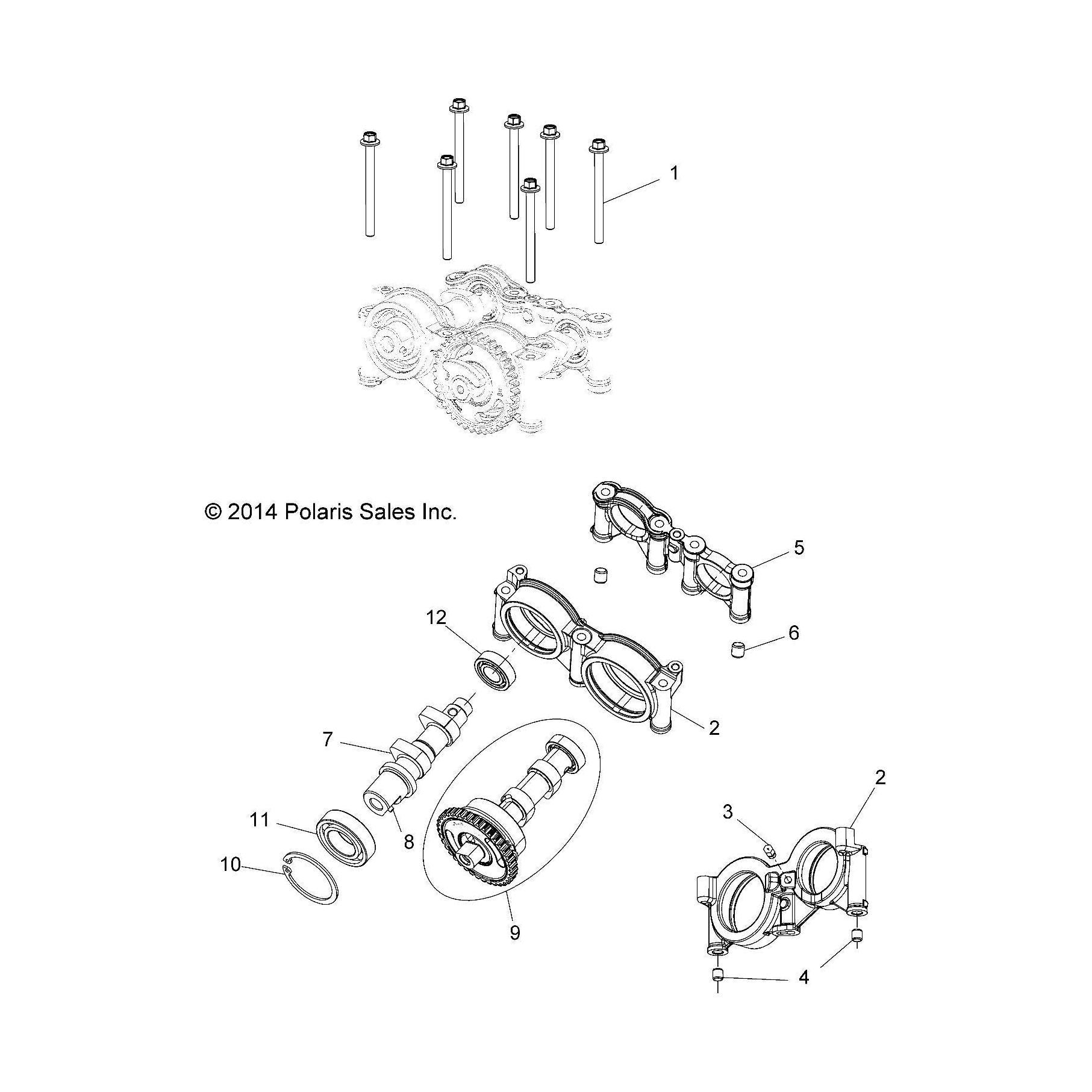 Polaris ATV Intake Cam Assembly, Genuine OEM Part 1204580, Qty 1