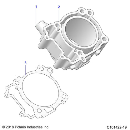 Polaris Ranger Cylinder Assembly, 93 mm, Genuine OEM Part 3022701, Qty 1