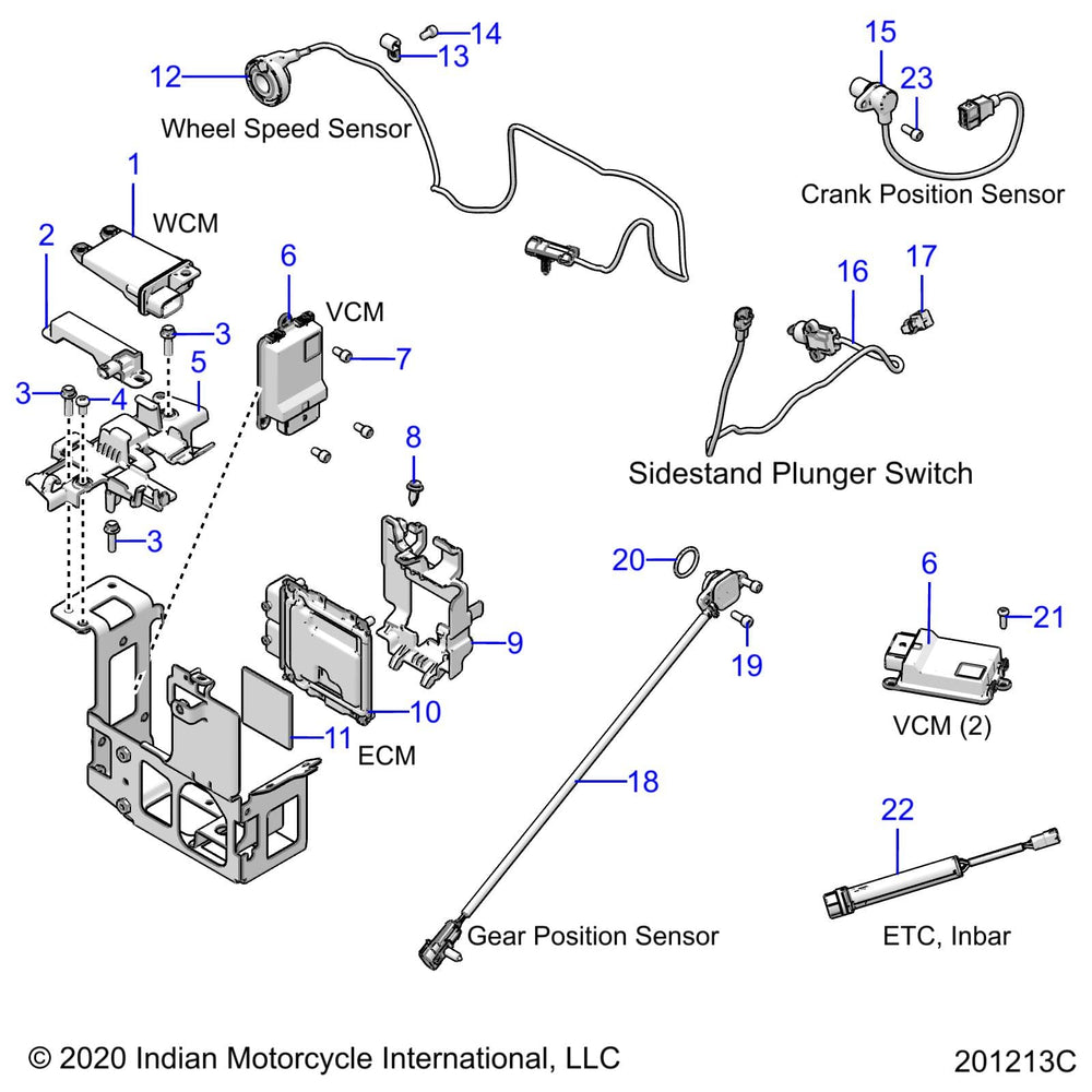 
                      
                        Indian Motorcycle ETC Assembly, Inbar, Genuine OEM Part 2413257, Qty 1
                      
                    