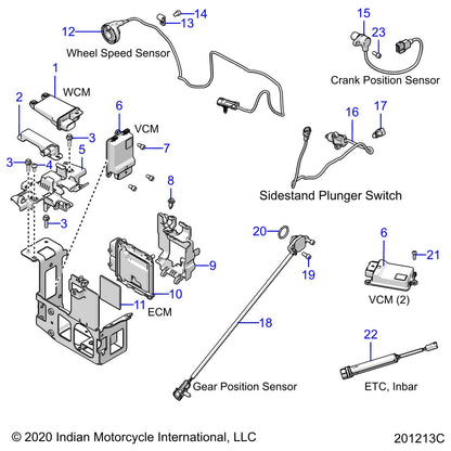 Indian Motorcycle ETC Assembly, Inbar, Genuine OEM Part 2413257, Qty 1