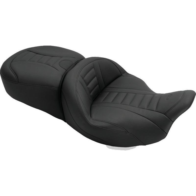 Mustang 08-21 Harley Electra Glide, Rd Glide, Rd King, Str Glide Touring 1PC Seat Deluxe - Black