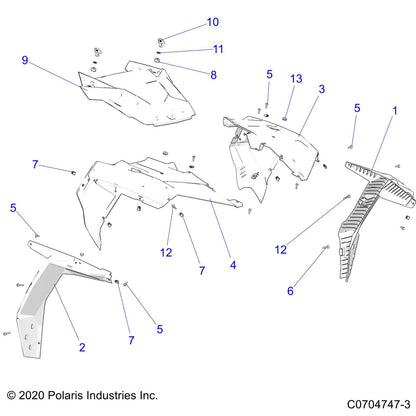 Polaris Genuine 2014 2015 Front Left Fender Flair 5439760-070 RZR, XP, 1000 & 900