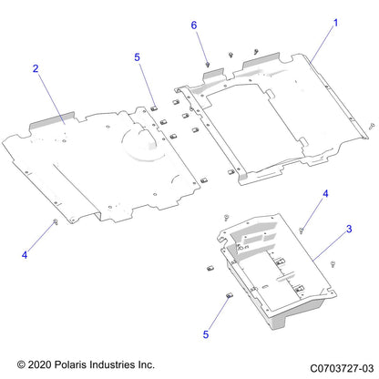 Polaris RZR PANEL-UNDERSEAT,LH,BLK, Genuine OEM Part 5456319-070, Qty 1