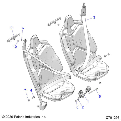 Polaris RZR ASM-SEATBELT,3PT,FRONT, Genuine OEM Part 2637754, Qty 1