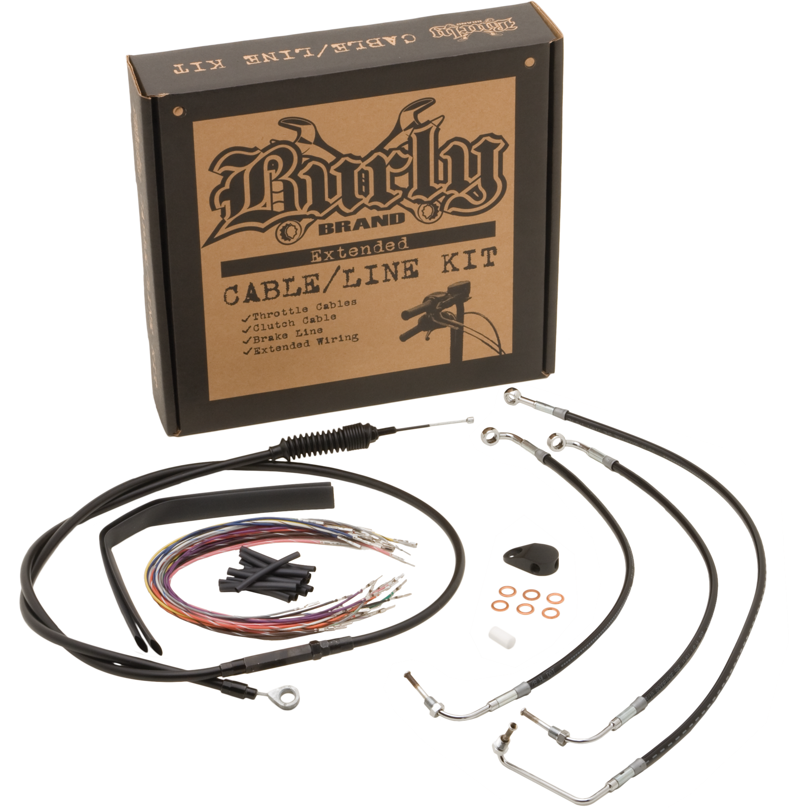 Burly Control Kit  14" T Bars Black Abs