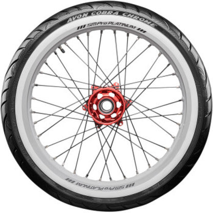 Avon Cobra Chrome AV91 White Sidewall Front Tire - 120/70-21 68V 1DK ++(AVAILABLE SEPTEMBER 2026)++