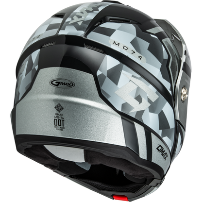 Md 74 Striker Modular Helmet W Slvr Shield Slvr/Blu Mtlc Md