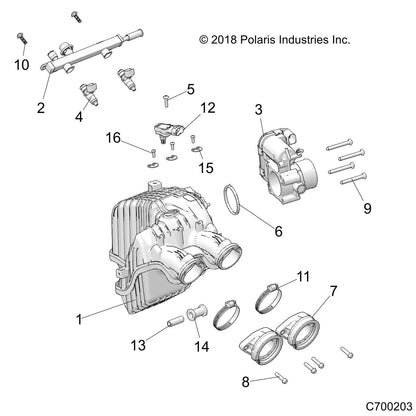 Polaris Ranger Fuel Rail, Genuine OEM Part 2522177, Qty 1