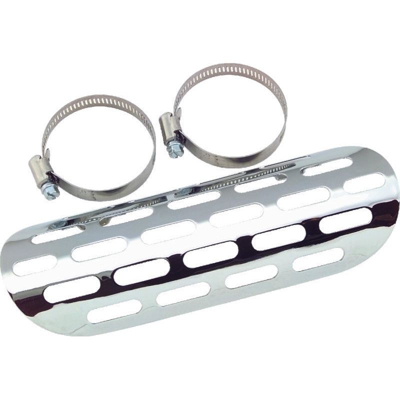 Bikers Choice Chrome Perforated Heat Shield Fits 1 3/4 & 2 Inch Pipe Custom