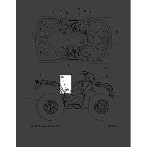 Polaris ATV Side Decal, Left, Gold, AWD, Genuine OEM Part 7185257, Qty 1