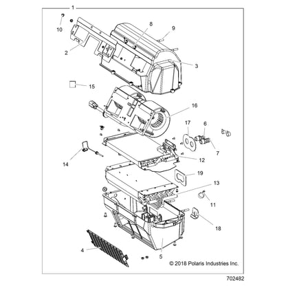 Polaris Ranger Main HVAC Assembly, Genuine OEM Part 2636583, Qty 1