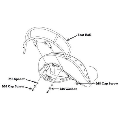 2014-2019 Indian Chief Springfield Chieftain Pinnacle Solo Rider Grab Rail Black 2880752-266
