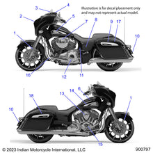 Indian Motorcycle Gas Tank Decals, LH Headdress Badge, Fits Specific Chieftain, Chieftain Limited Models and More, OEM Motorcycle Parts, Tan, Qty 1-7187066-01