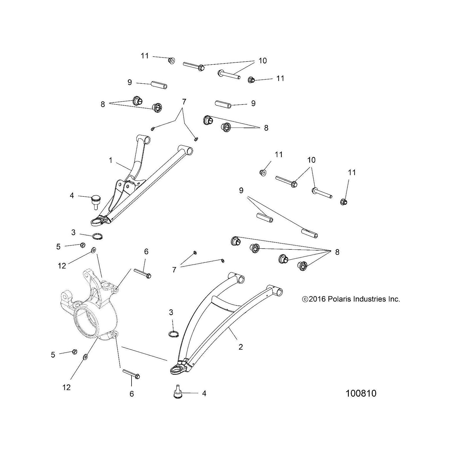 Polaris ATV Arm Control, Front, Upper, Right, Cloud Silver, Genuine OEM Part 1025618-385, Qty 1