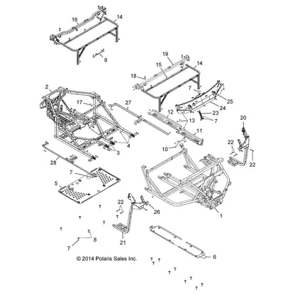 Polaris Ranger Rocker Weld, Right, Genuine OEM Part 1019500-329, Qty 1