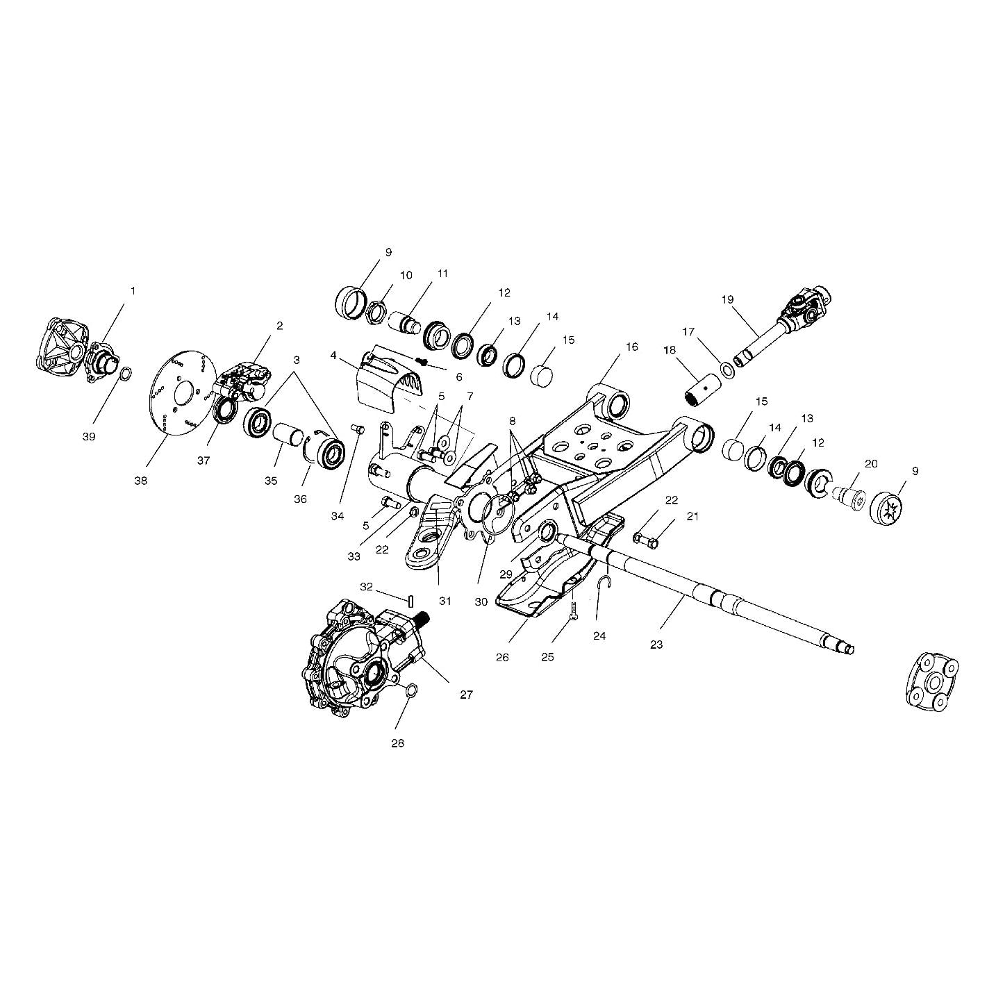 Polaris ATV Axle, Rear, Genuine OEM Part 5131862, Qty 1