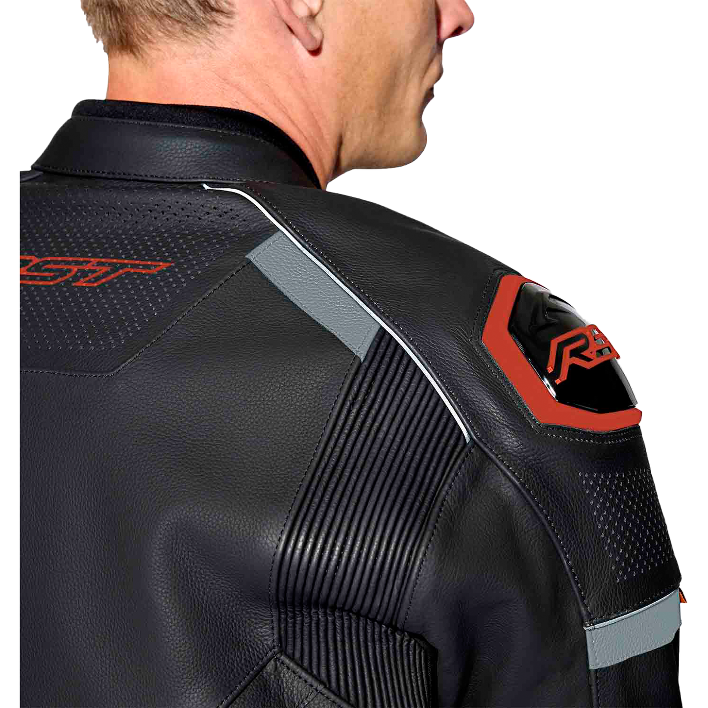 S1 D3o Leather Jacket Blk/Gry/Red Xl