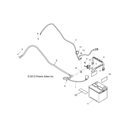 Polaris RZR Battery to Solenoid Cable, Genuine OEM Part 4015175, Qty 1