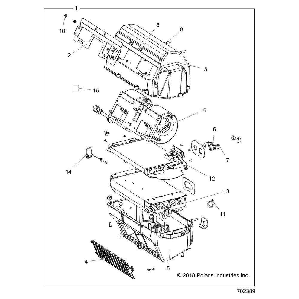 Polaris Ranger Evaporator Coil, Genuine OEM Part 2414034, Qty 1