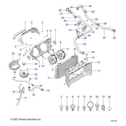 Polaris Slingshot CORE-RADIATOR,17FPI [INCL. DRAIN VALVE], Genuine OEM Part 1241386, Qty 1