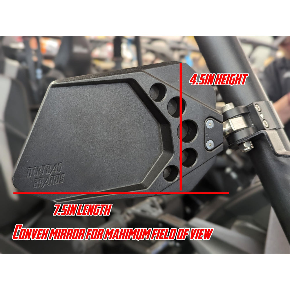 
                      
                        Dirtbag Brands 6061 Billet Mirrors with Ditch/Pod Light Mounts Compatible With All Polaris RZR, Maverick X3, Honda Talon, Kawasaki KRX, and Yamaha YXZ
                      
                    