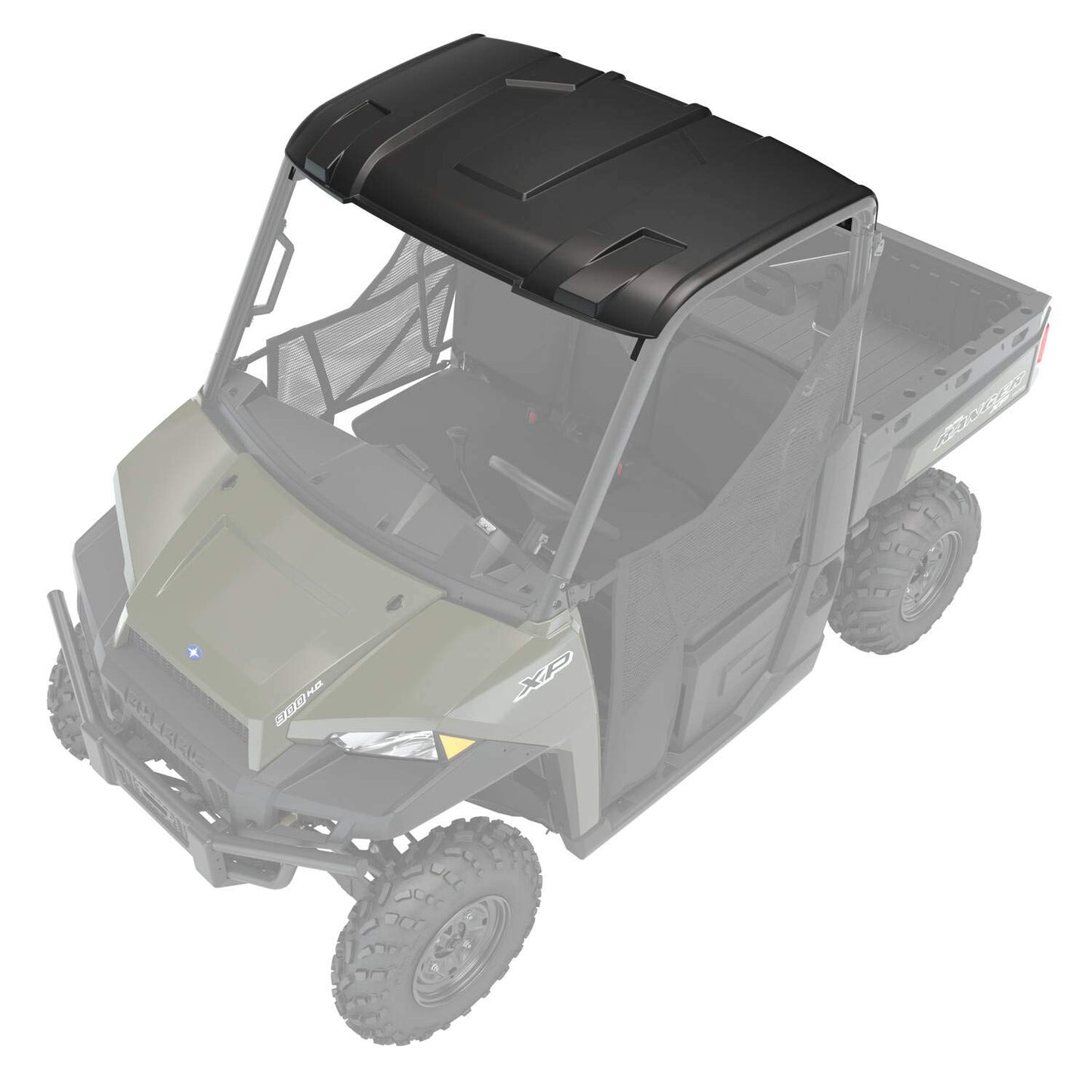 Polaris Off Road Poly 3-Seat Premium Roof with Lock & Ride Technology with Liner, Black