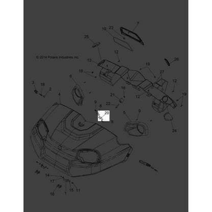 Polaris GEM Hood Mount Clip, Genuine OEM Part 7661976, Qty 1