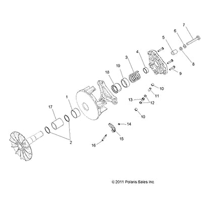 Polaris Primary Clutch Bearing Assembly for Specific RANGER 570, CREW 570, 570-4, 570-6, 500, 500 4x2 and RZR 570, Trail 570 Models and More, OEM Part, Perfect Fit, Qty 1-1323255
