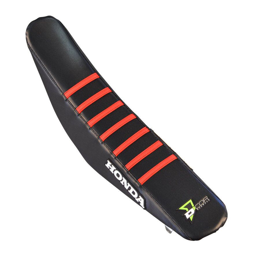 Seat Cover W/Ribs Black/Black/Red Hon