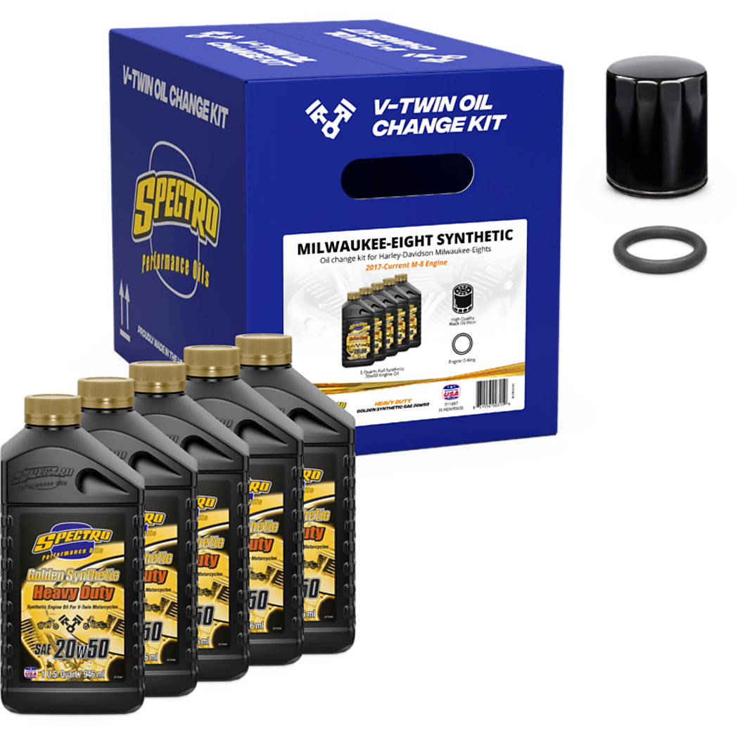 V Twin Engine Oil Chg Kit M8 Synthetic