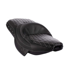 Indian Motorcycle Extended Reach Touring Heated Rider Passenger Seat, 2-Up, Black Genuine Leather, for Specific Chief, Chieftain, Springfield, Roadmaster Models, for Taller Riders - 2882423-02