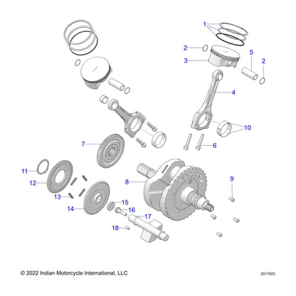 Indian Motorcycle Balance Shaft Gear, Genuine OEM Part 6230805, Qty 1