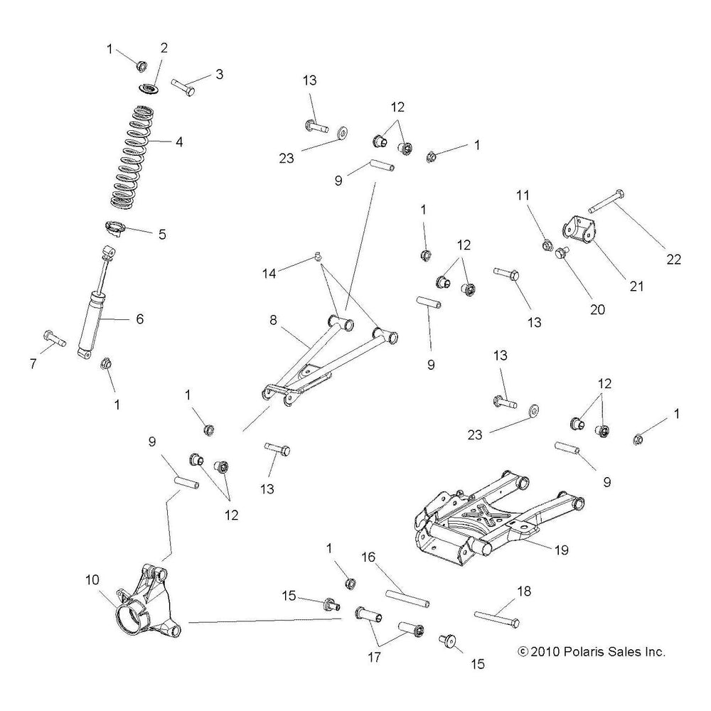 
                      
                        Polaris ATV Rear Shock, IRS, Genuine OEM Part 7043374, Qty 1
                      
                    