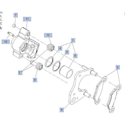 Polaris ATV Brake Caliper, Front, Left, 1.19 mm, Genuine OEM Part 1911540, Qty 1