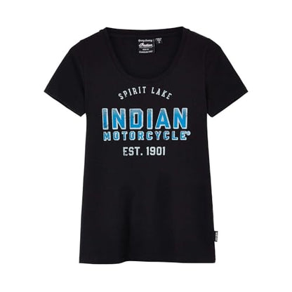Indian Motorcycle Women's Ombre Blue Logo T-Shirt, Black - L - 283342306