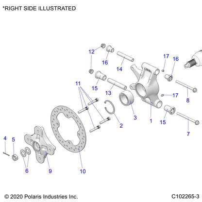 Polaris ATV Bearing Carrier, Right, Genuine OEM Part 5143608, Qty 1