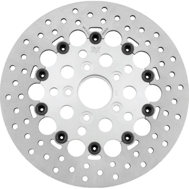Twin Power 84-17 Big Twin Exc 11.8 and Lug Mount 84-13 XL Front 11.5 Floating Rotor W/Holes Silver