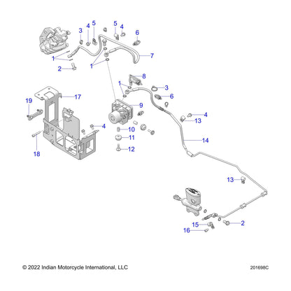 Indian Motorcycle LINE-BRAKE,RMC-ABS, Genuine OEM Part 1913756, Qty 1