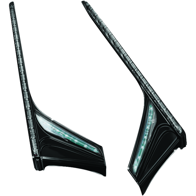 Kuryakyn L.E.D. Vertical Rear Light Strips 12-17 GL1800 Gloss Black Smoke Lens