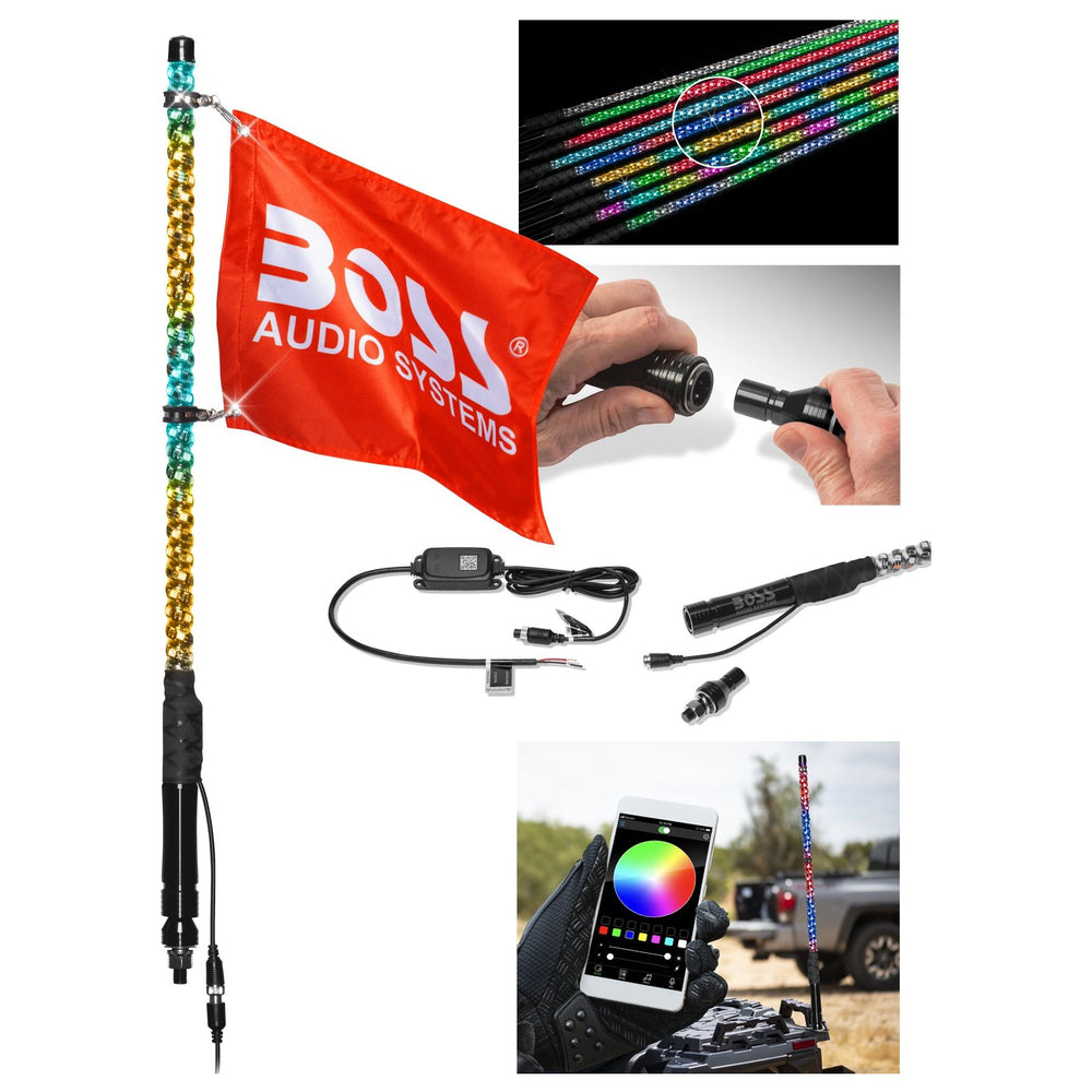 2' Rgb Led Whip W/ Bluetooth Controller