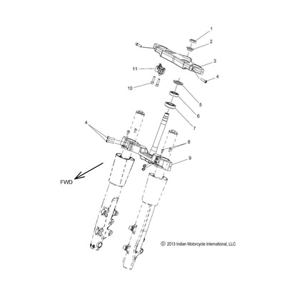 Indian Motorcycle Steering Head Lock Kit, Genuine OEM Part 2205199, Qty 1
