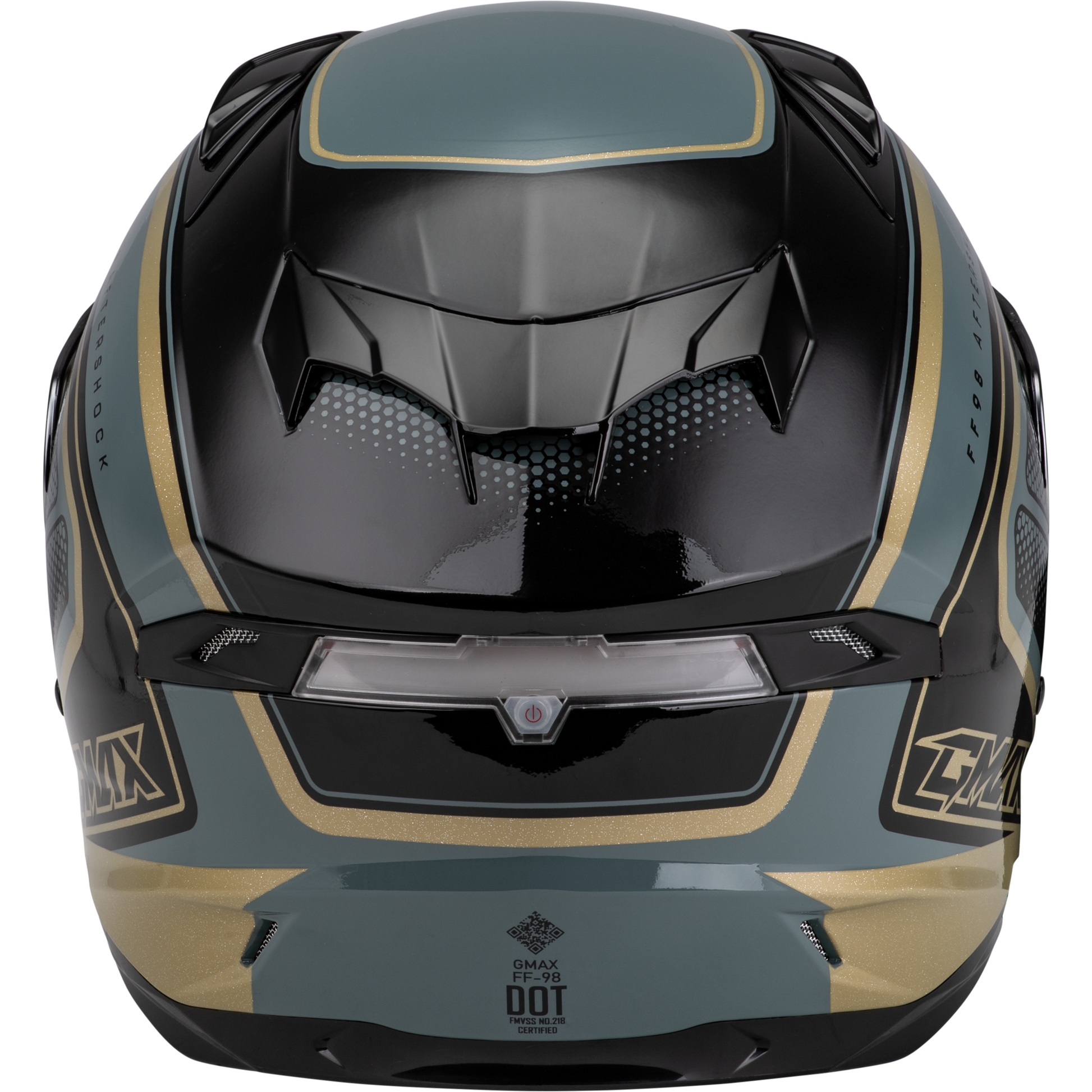 Ff 98 Aftershock Helmet Grey/Metallic Gold Xl